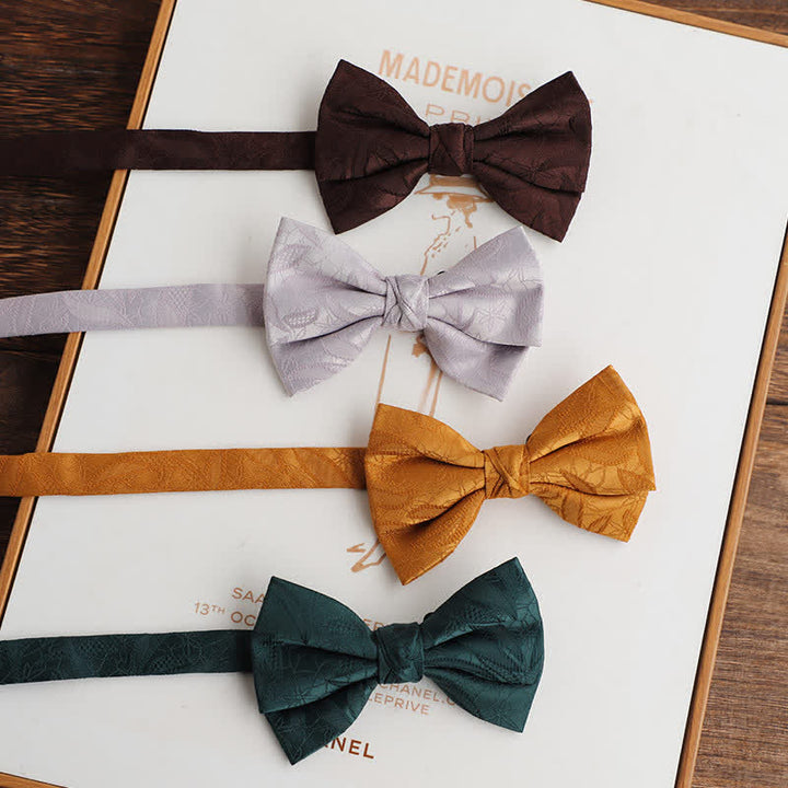 Papillon da uomo con motivo a foglie vintage - image 0