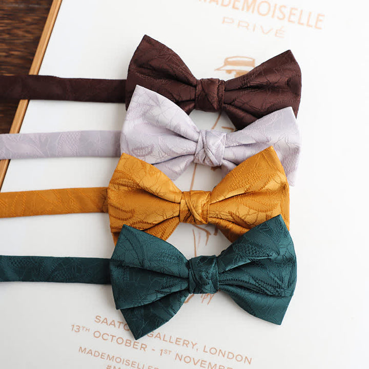 Papillon da uomo con motivo a foglie vintage - image 4