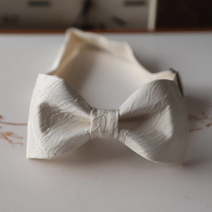 Papillon elegante da uomo in tinta unita bianco avorio - Stile n. 4 - image 7