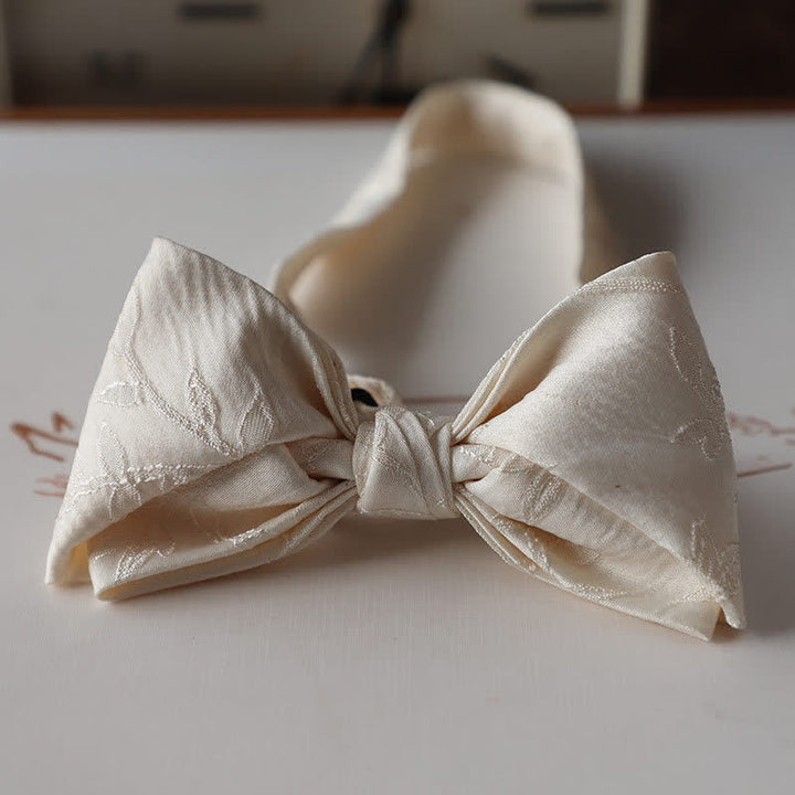 Papillon elegante da uomo in tinta unita bianco avorio - Stile n. 1 - image 2