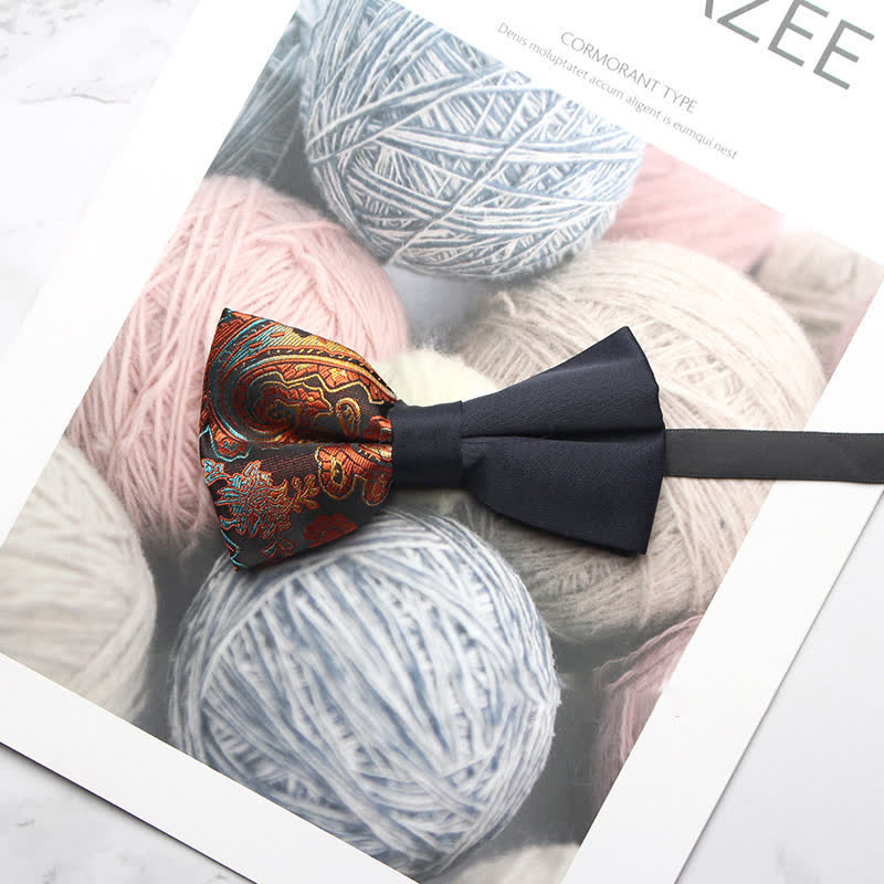 Papillon nero con stampa paisley da uomo - Stile n. 7 - image 10
