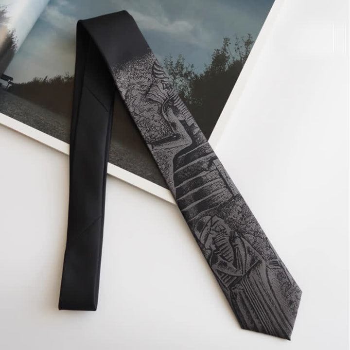Cravatta nera da uomo con codice di Hammurabi - Nero - image 0