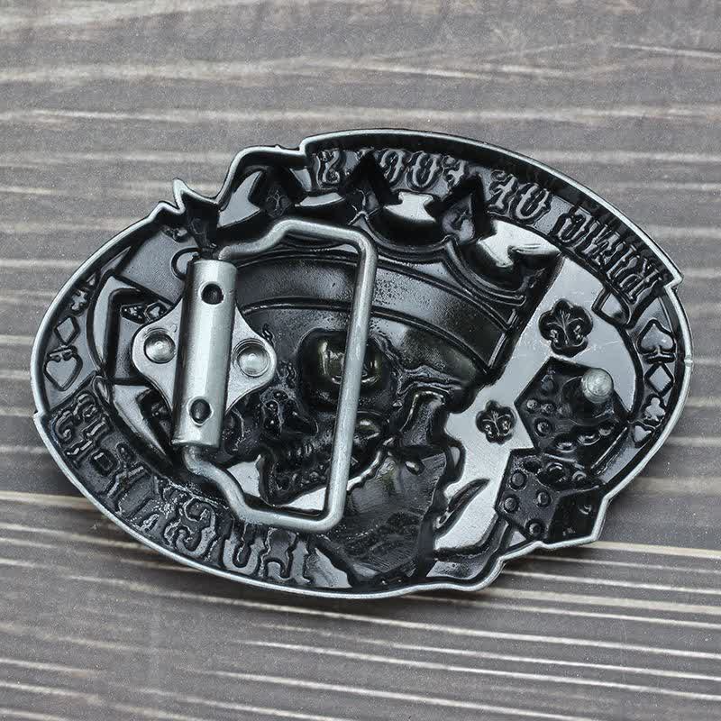 Cintura in pelle con fibbia Lucky 13 "King Of Fools" fai da te da uomo - image 1