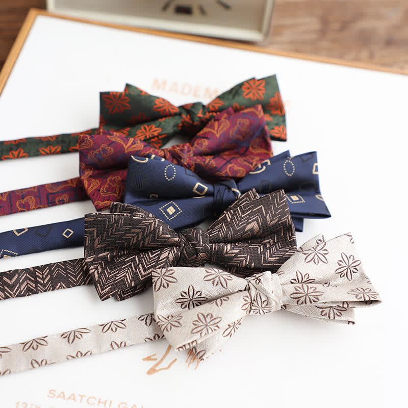 Papillon da uomo con motivo floreale vintage per abito da sposa - image 0