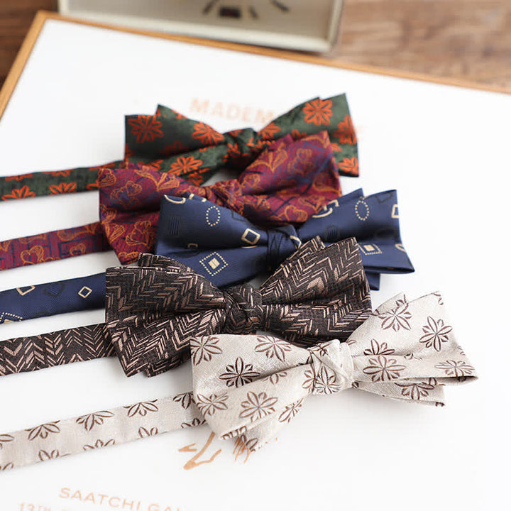 Papillon da uomo con motivo floreale vintage per abito da sposa - image 0