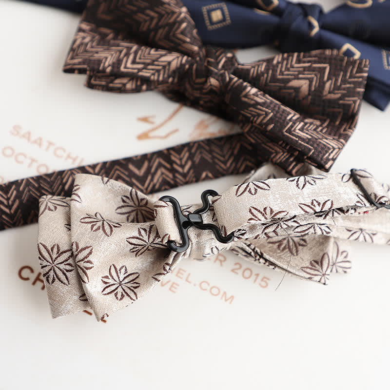 Papillon da uomo con motivo floreale vintage per abito da sposa - image 3