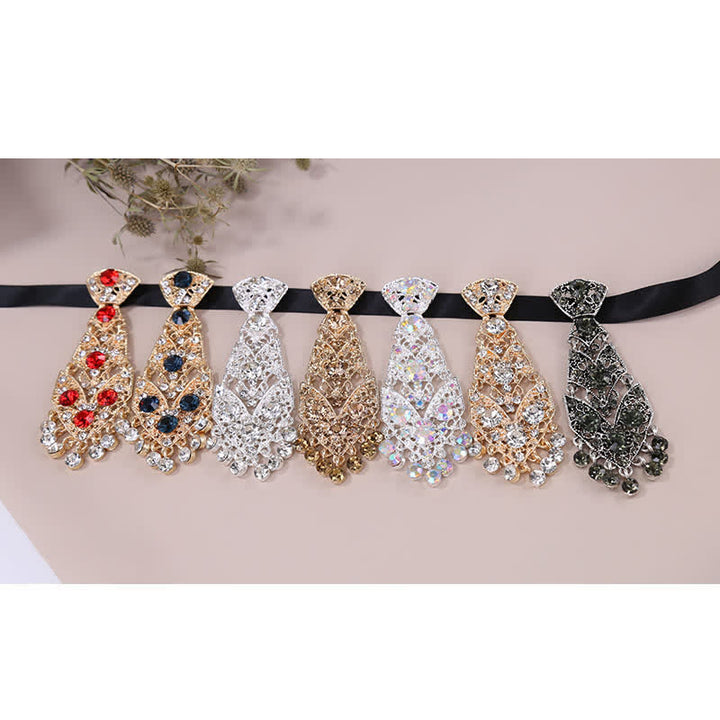 Cravatta da uomo con strass e cristalli, corta e glitterata, da sposa - image 2