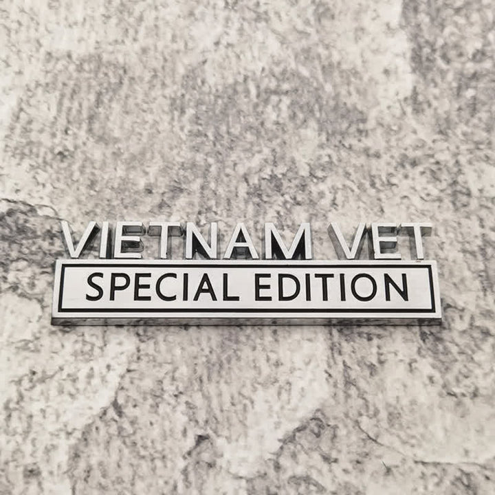Distintivo per auto adesivo in metallo VIETNAM VET EDITION - Argento e nero - image 1