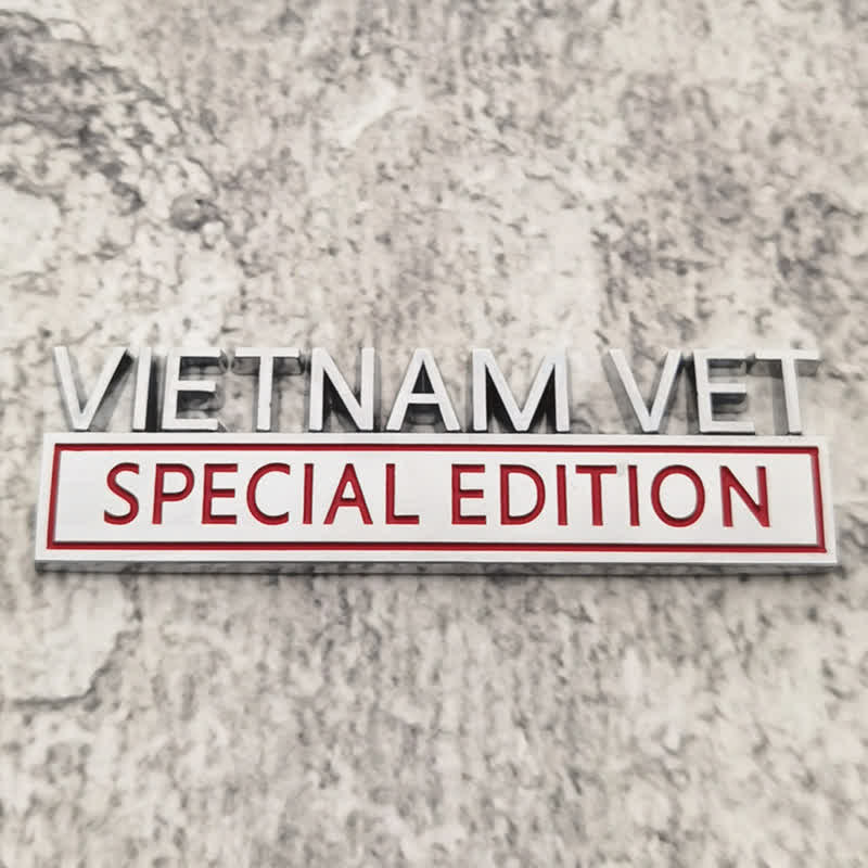 Distintivo per auto adesivo in metallo VIETNAM VET EDITION - Argento e rosso - image 2