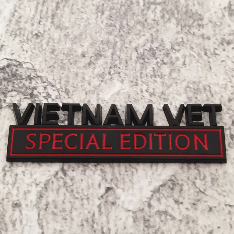 Distintivo per auto adesivo in metallo VIETNAM VET EDITION - Nero e rosso - image 3