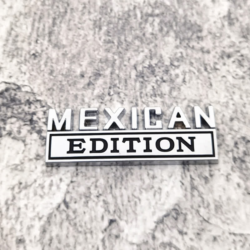 Adesivo in metallo per auto MEXICAN EDITION - Argento e nero - image 1