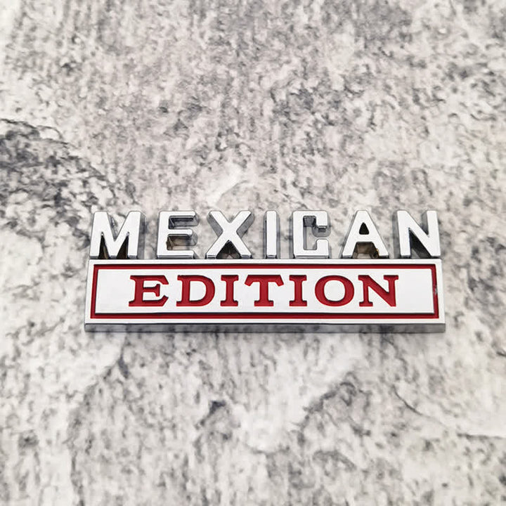 Adesivo in metallo per auto MEXICAN EDITION - Argento e rosso - image 4