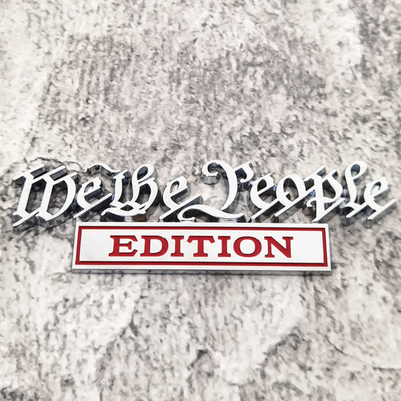 Distintivo per auto adesivo in metallo We The People EDITION - Argento e rosso - image 3
