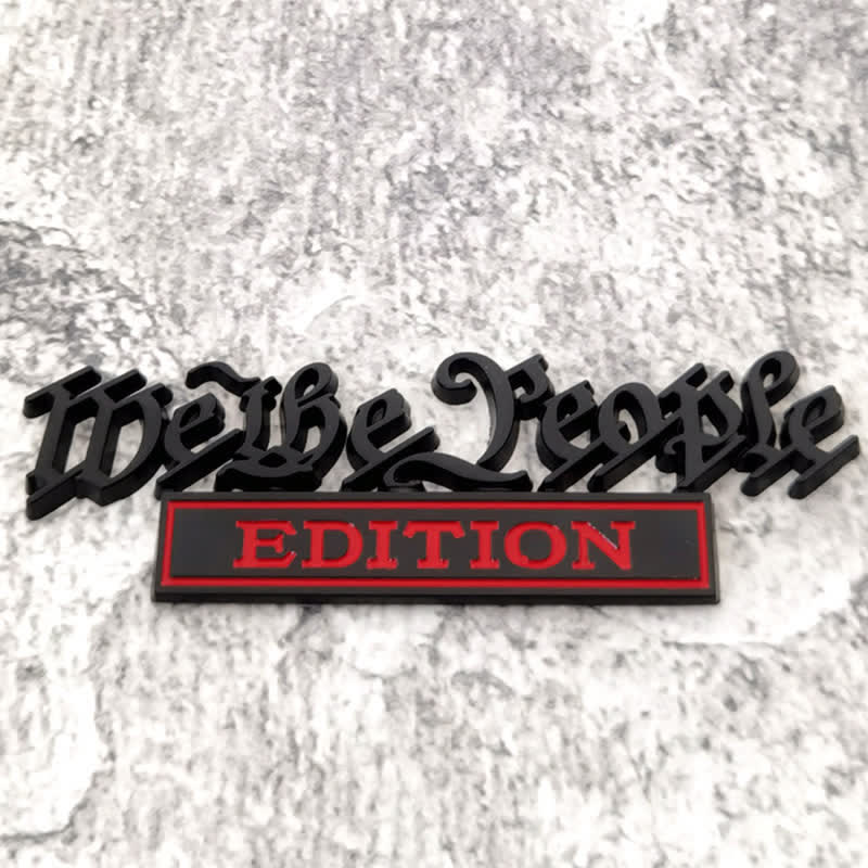 Distintivo per auto adesivo in metallo We The People EDITION - Nero e rosso - image 4