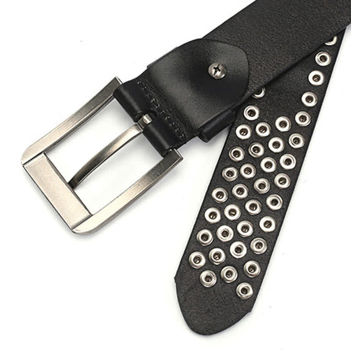 Cintura unisex in pelle con borchie esagonali - image 13