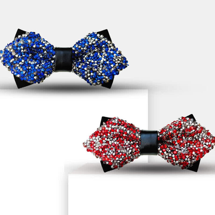 Papillon a punta con doppio strato di strass glitterati da uomo - image 0