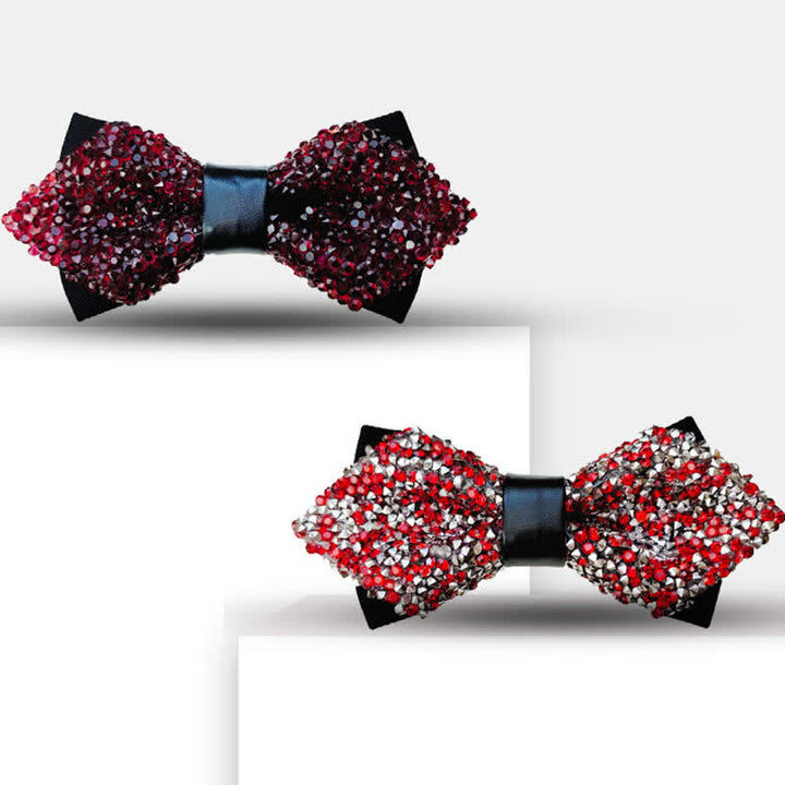 Papillon a punta con doppio strato di strass glitterati da uomo - image 6