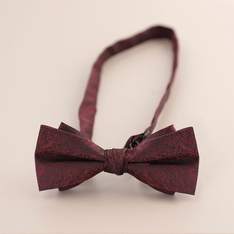 Papillon a punta con doppio strato di strass glitterati da uomo - Rosso scuro - image 15