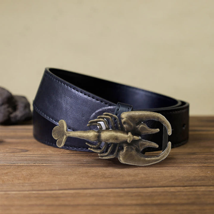 Cintura in pelle con fibbia a forma di mini scorpione fai da te da uomo - Scorpion - Cintura PU nera (40) - image 4