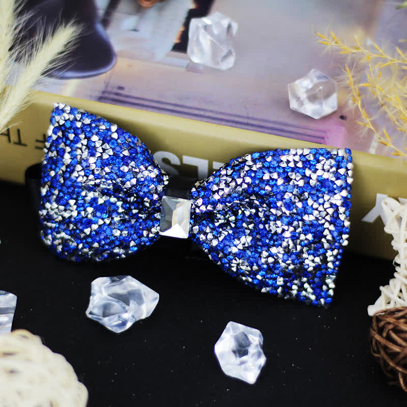 Papillon di lusso con perline e strass di cristallo da uomo - Blu - image 2