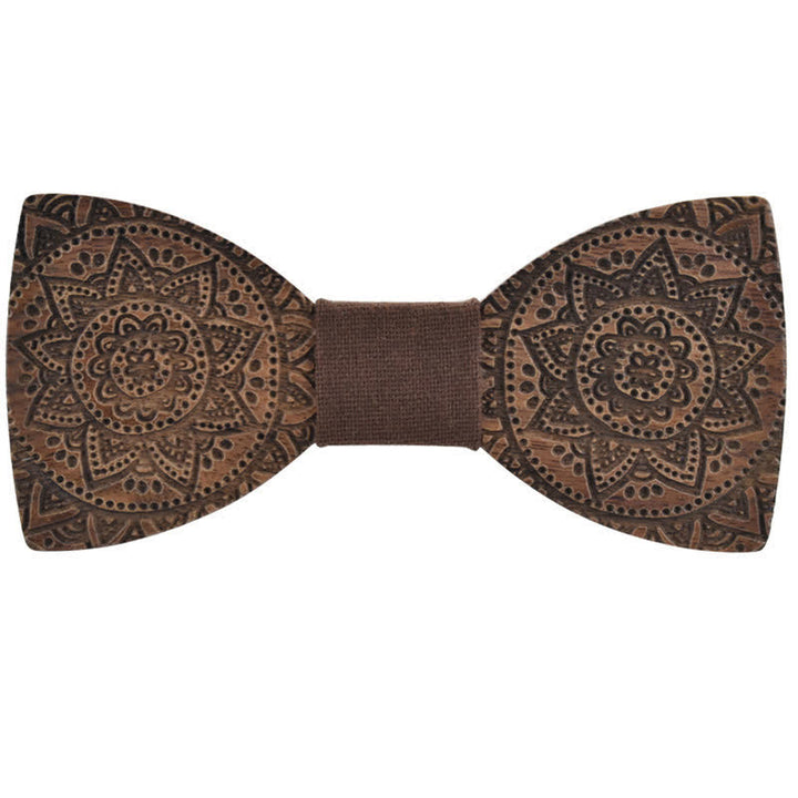 Papillon in legno con incisione di lusso da uomo - Marrone - image 10