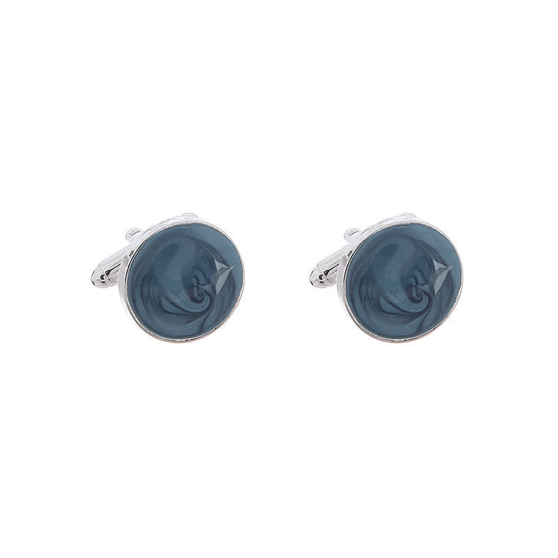 Gemelli da camicia versatili da uomo in stile rotondo - Blu - image 2