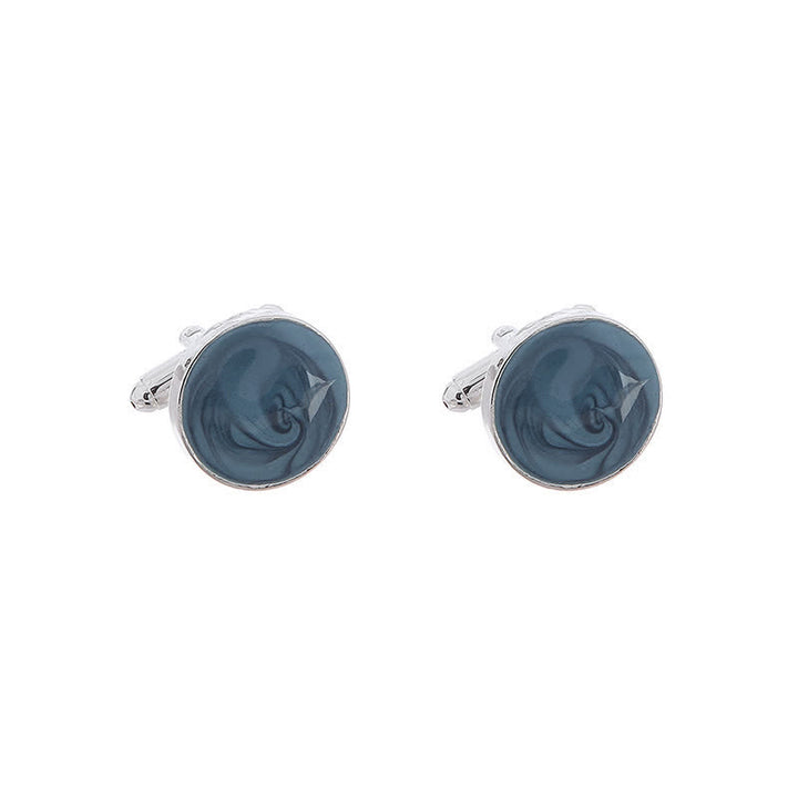 Gemelli da camicia versatili da uomo in stile rotondo - Blu - image 2