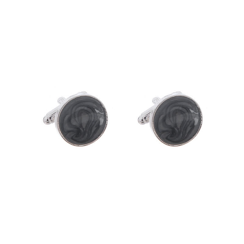 Gemelli da camicia versatili da uomo in stile rotondo - Nero - image 7