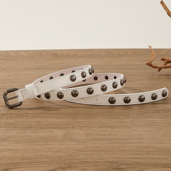 Cintura in pelle con borchie rotonde punk rock da donna - image 6
