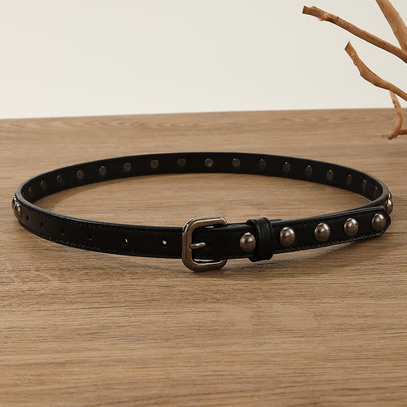Cintura in pelle con borchie rotonde punk rock da donna - image 12