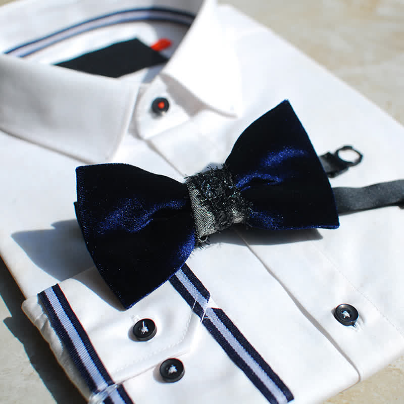 Papillon in velluto lucido blu navy da uomo - Marina Militare - image 0
