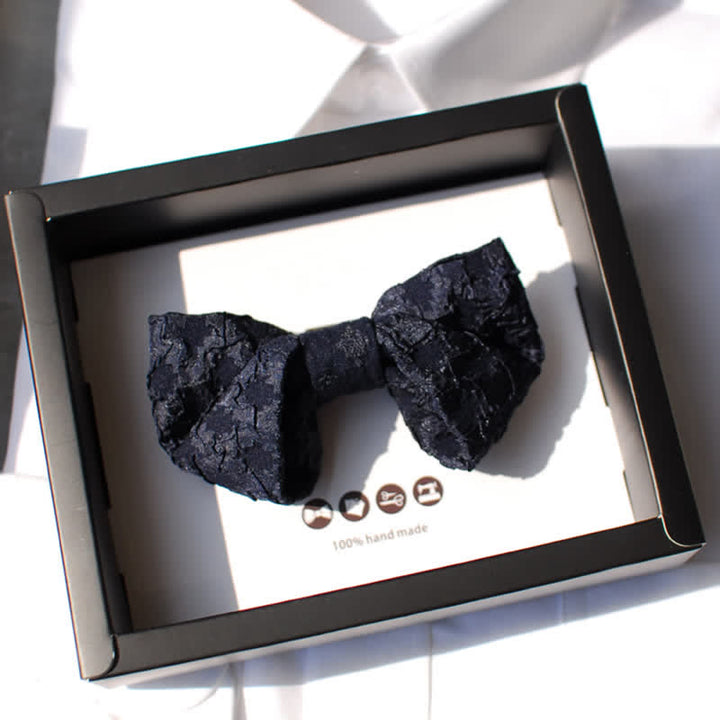 Papillon elegante da uomo in jacquard nero floreale - Stile n. 1 - image 1