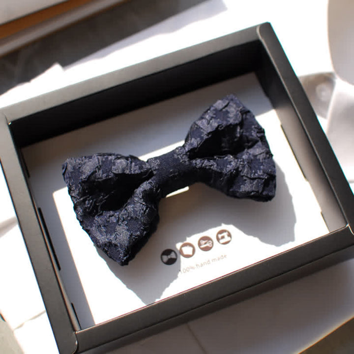 Papillon elegante da uomo in jacquard nero floreale - Stile n. 2 - image 3