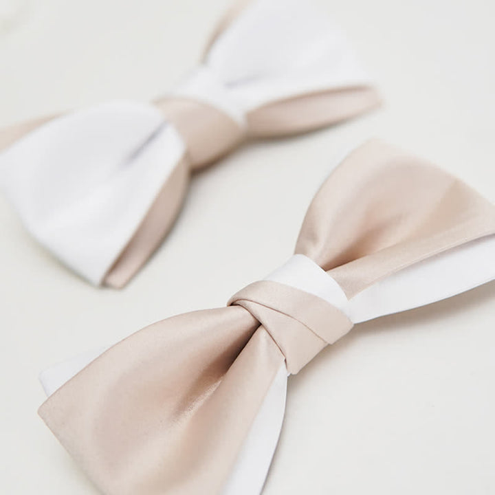 Papillon doppio strato rosa e bianco delicato da uomo - image 3
