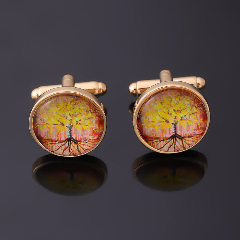 Gemelli da uomo con albero della vita in oro - image 2