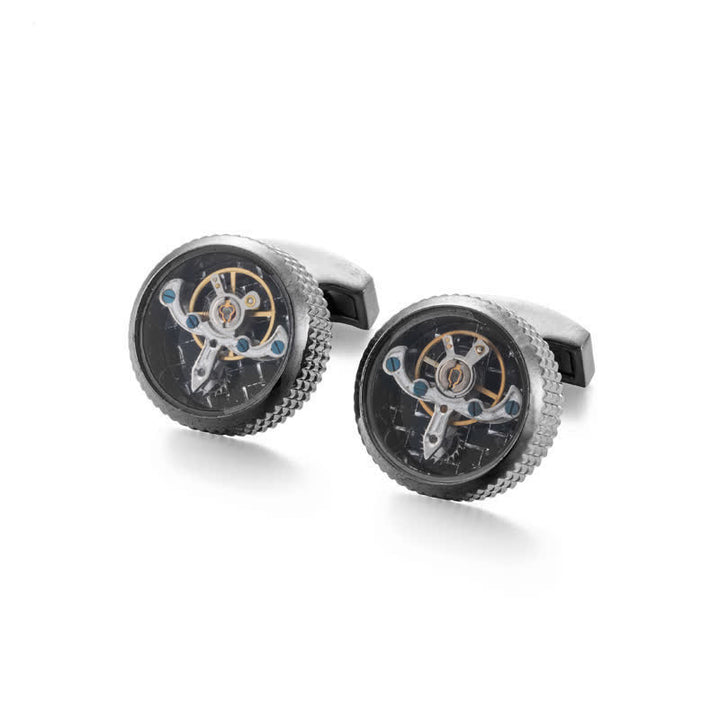 Gemelli da polso da uomo con orologio meccanico Tourbillon - image 3