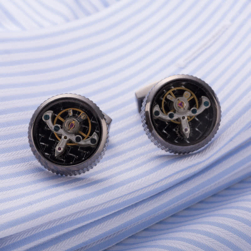 Gemelli da polso da uomo con orologio meccanico Tourbillon - image 1