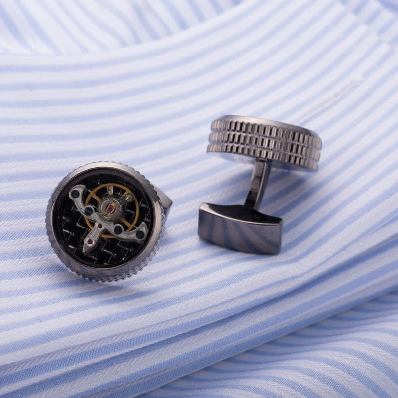 Gemelli da polso da uomo con orologio meccanico Tourbillon - image 2
