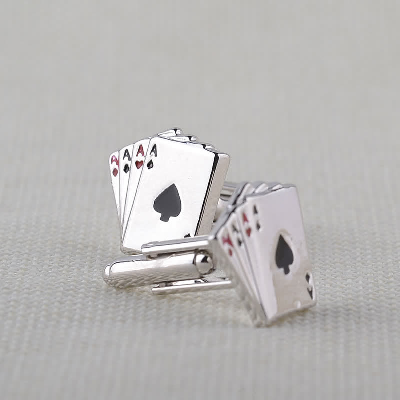 Gemelli da uomo con asso di carte da gioco del poker - image 2