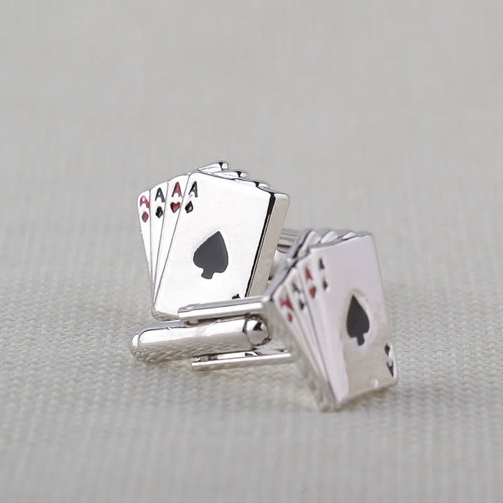 Gemelli da uomo con asso di carte da gioco del poker - image 2