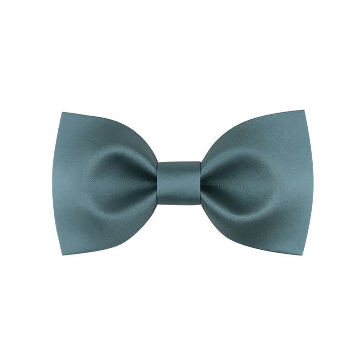 Papillon da sposa classico semplice da uomo, tinta unita - Stile n. 1 - Ciano scuro - image 7