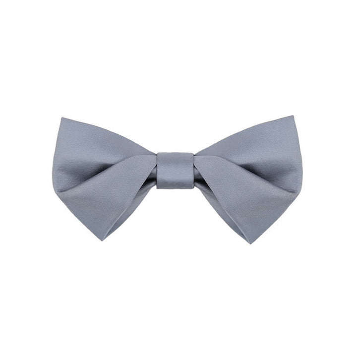 Papillon da sposa classico semplice da uomo, tinta unita - Stile n. 2 - BluAcciaioChiaro - image 10