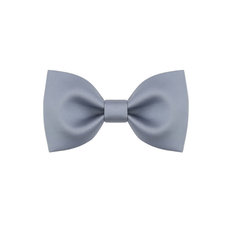 Papillon da sposa classico semplice da uomo, tinta unita - Stile n. 1 - BluAcciaioChiaro - image 9