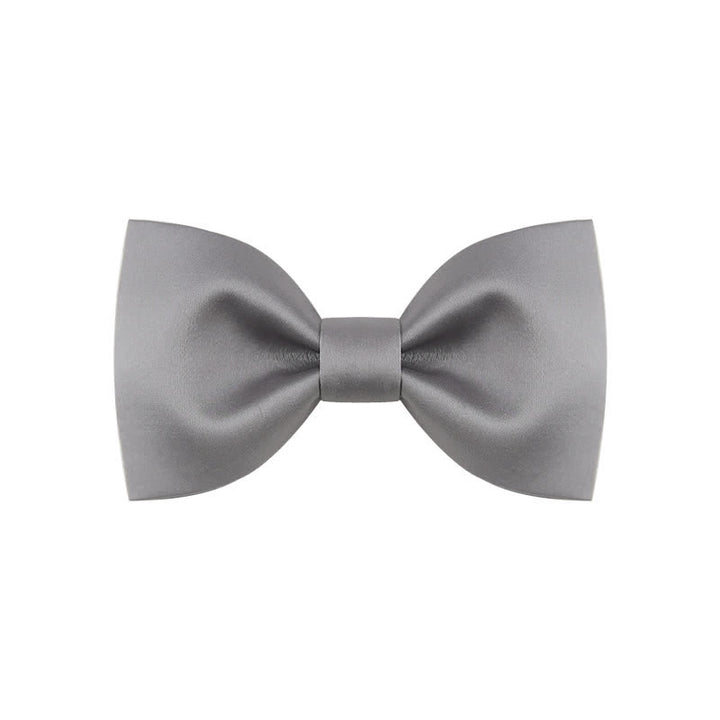 Papillon da sposa classico semplice da uomo, tinta unita - Stile n. 1 - Grigio - image 11