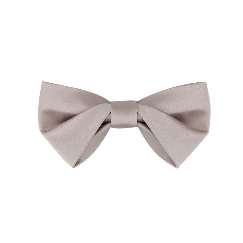 Papillon da sposa classico semplice da uomo, tinta unita - Stile n. 2 - Rosa chiaro - image 16