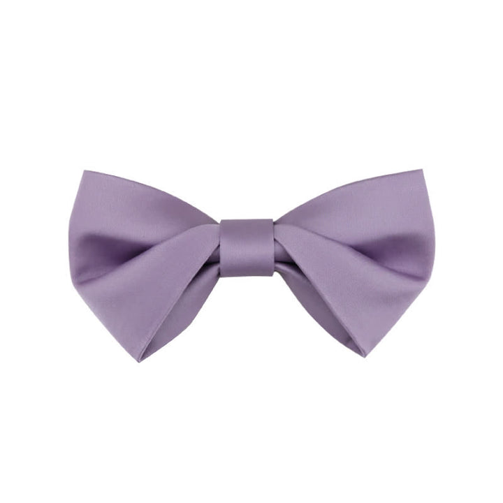 Papillon da sposa classico semplice da uomo, tinta unita - Stile n. 2 - Viola - image 20
