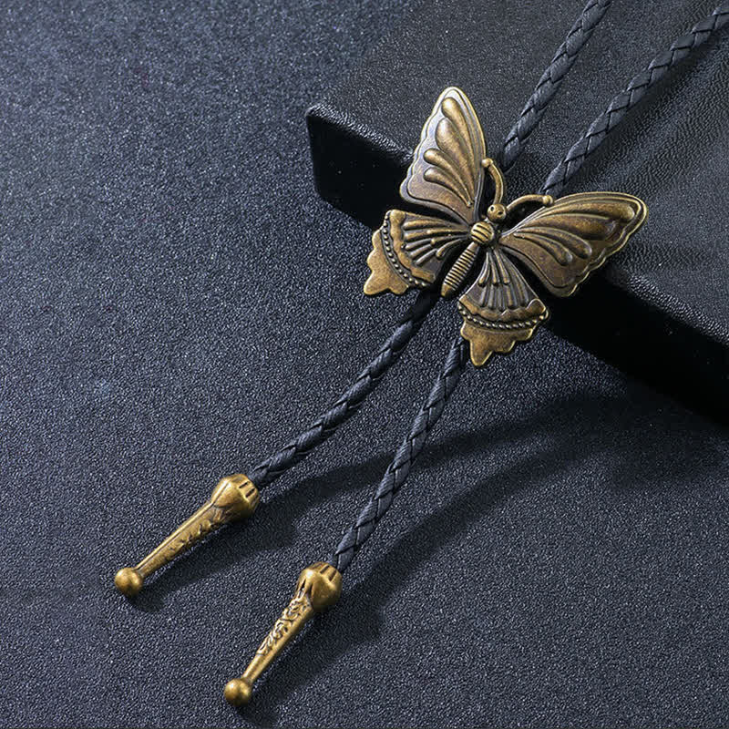 Cravatta Bolo intrecciata con farfalla da ballo affascinante - Bronzo antico - image 1