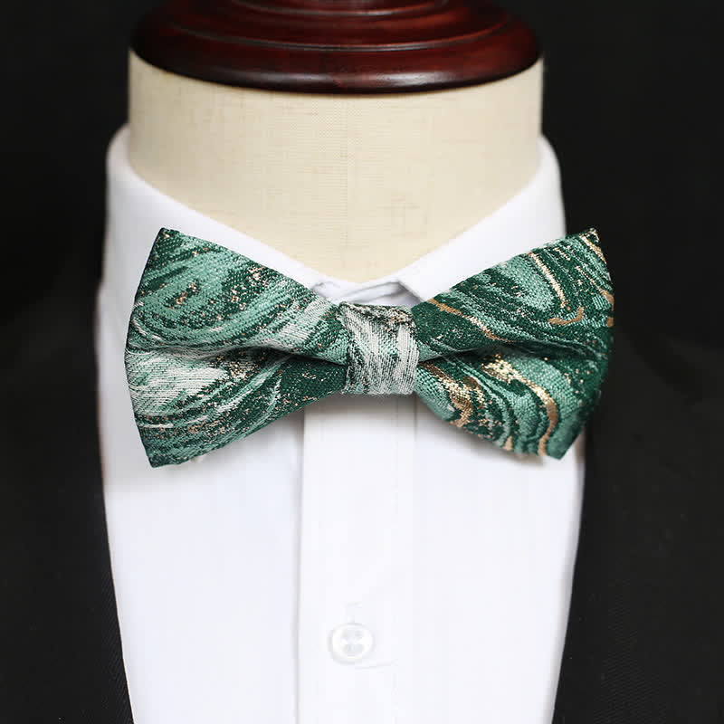 Papillon da uomo con accenti dorati e verde mare chiaro per matrimonio - Stile n. 1 - image 1
