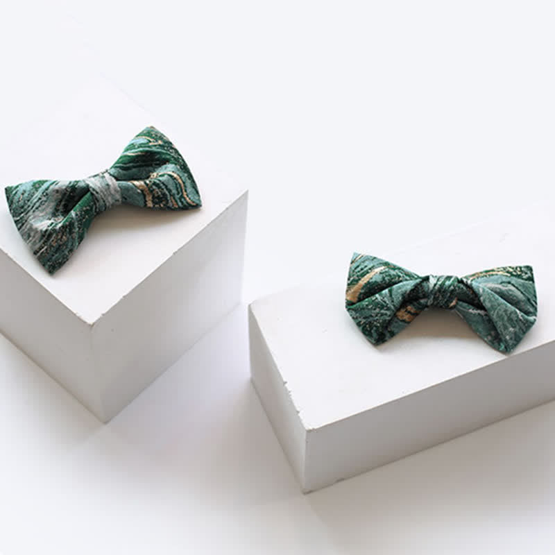 Papillon da uomo con accenti dorati e verde mare chiaro per matrimonio - image 3
