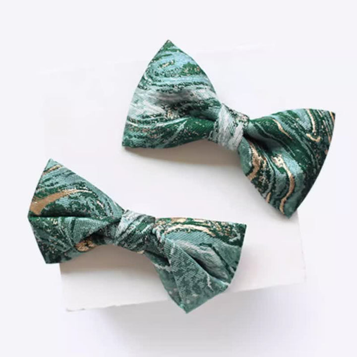 Papillon da uomo con accenti dorati e verde mare chiaro per matrimonio - image 0